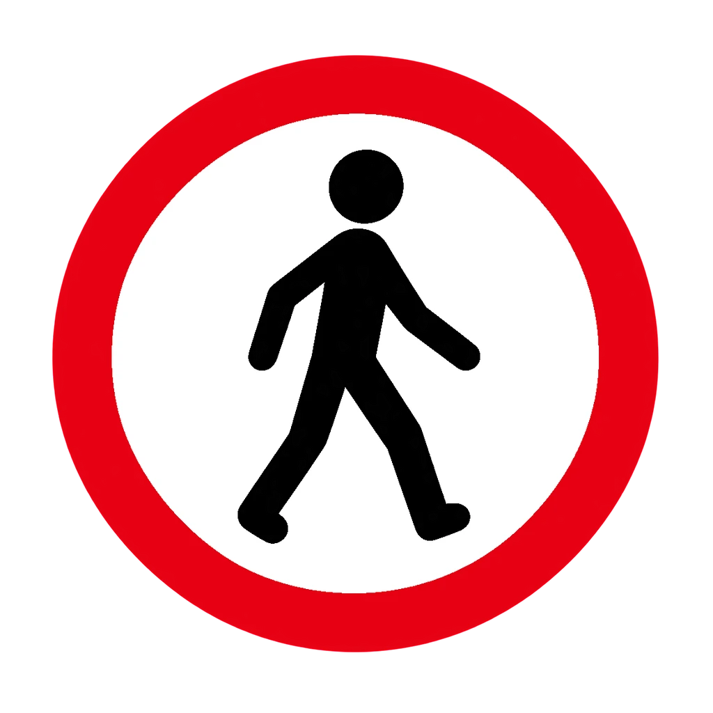 no pedestrians sign