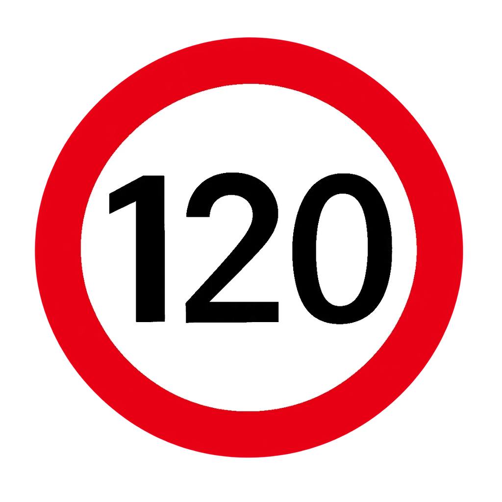 120 km/h speed limit sign