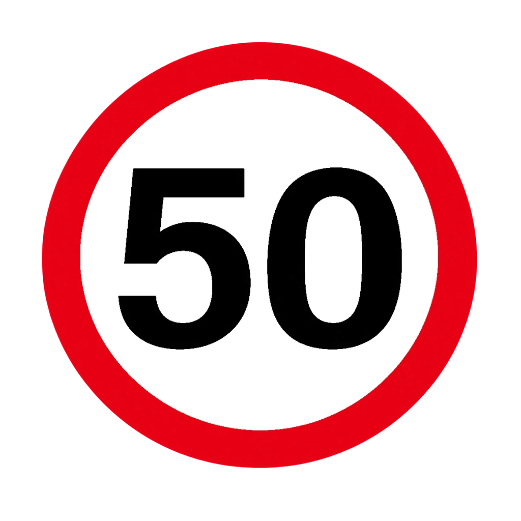 50 km/h speed limit sign