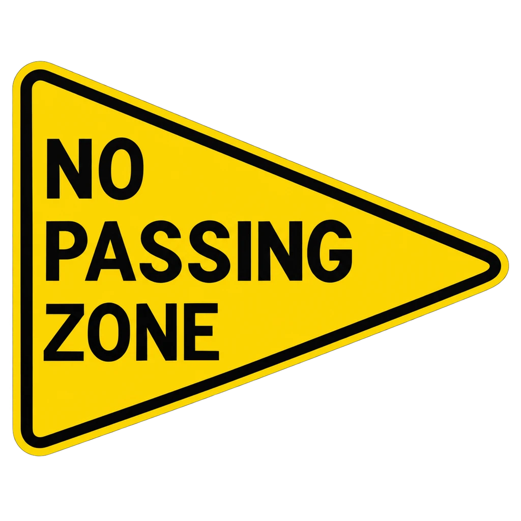US NO PASSING ZONE pennant sign