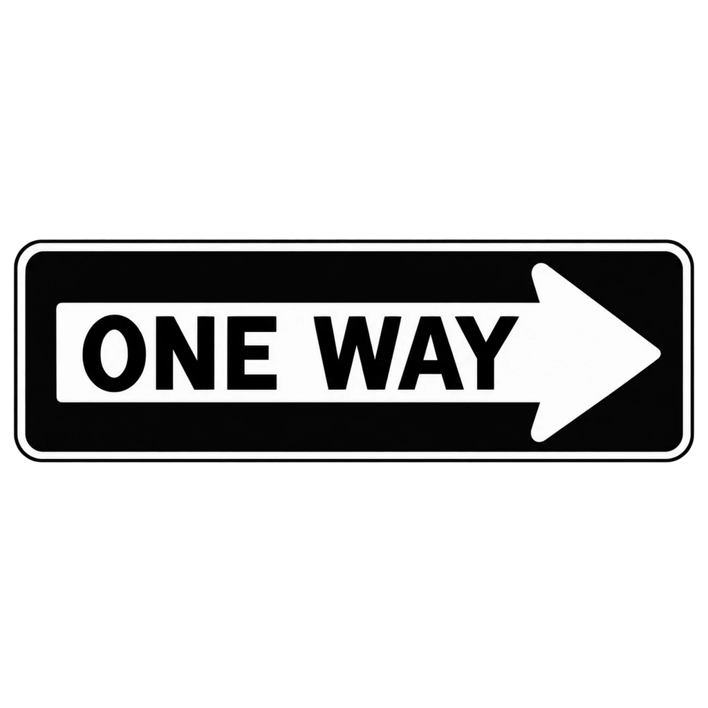 US ONE WAY sign
