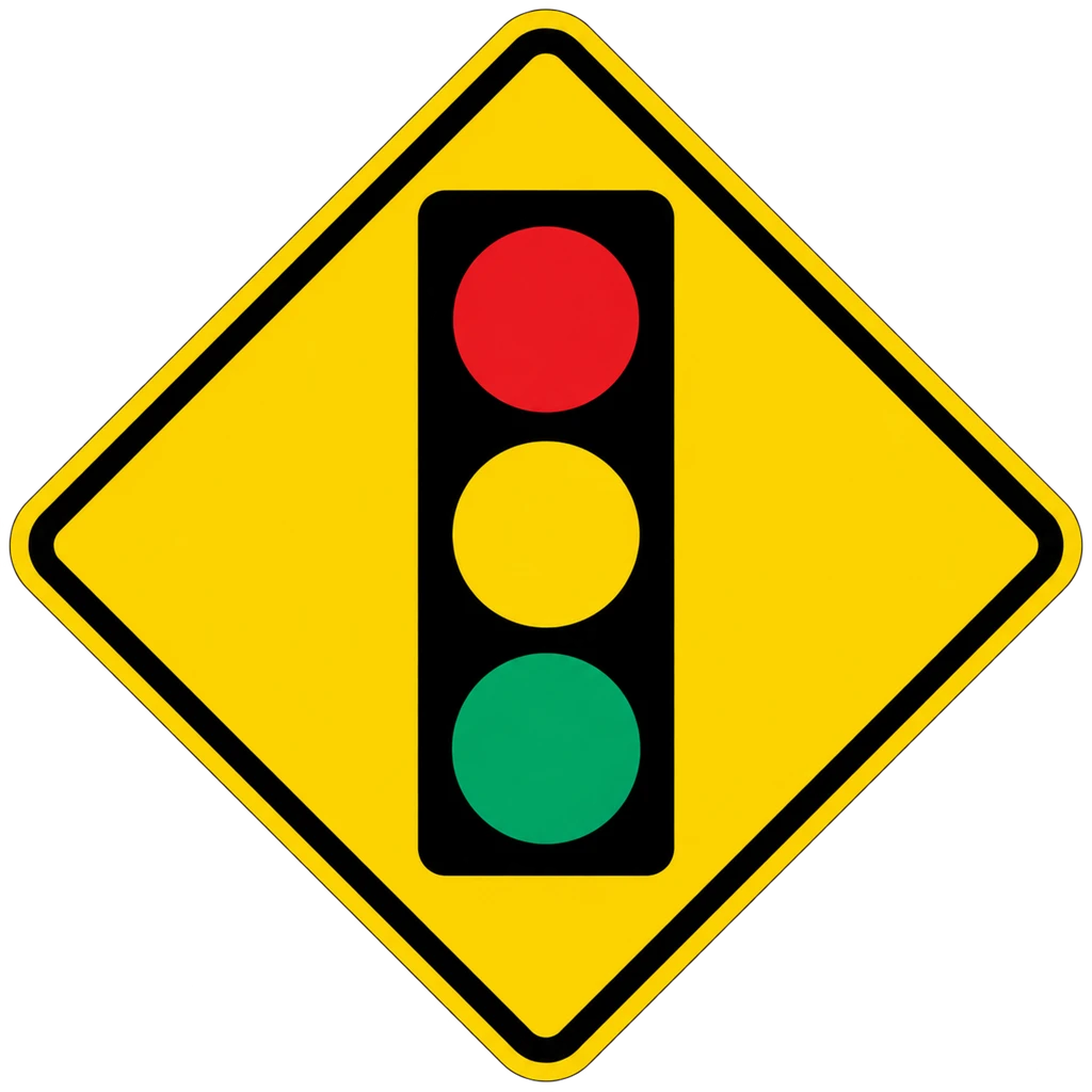 US SIGNAL AHEAD warning sign