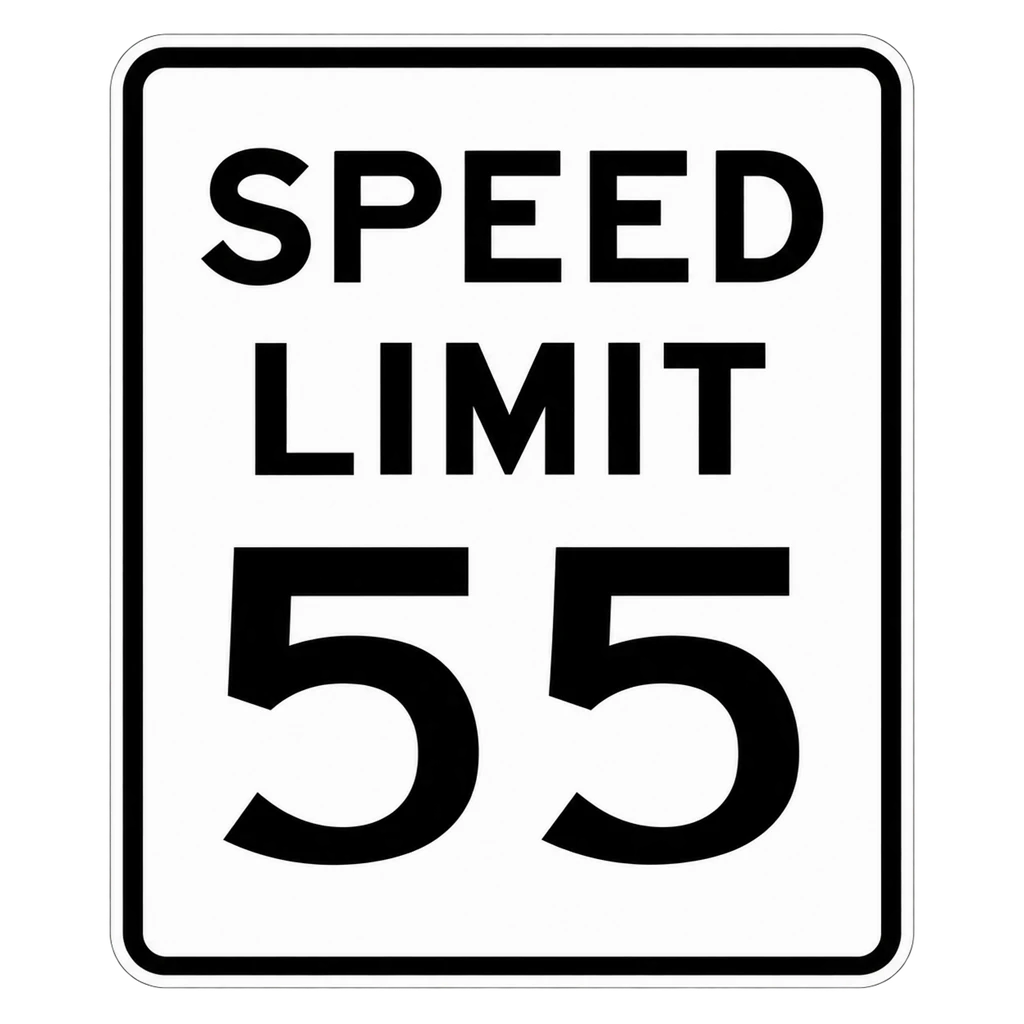US SPEED LIMIT 55 sign